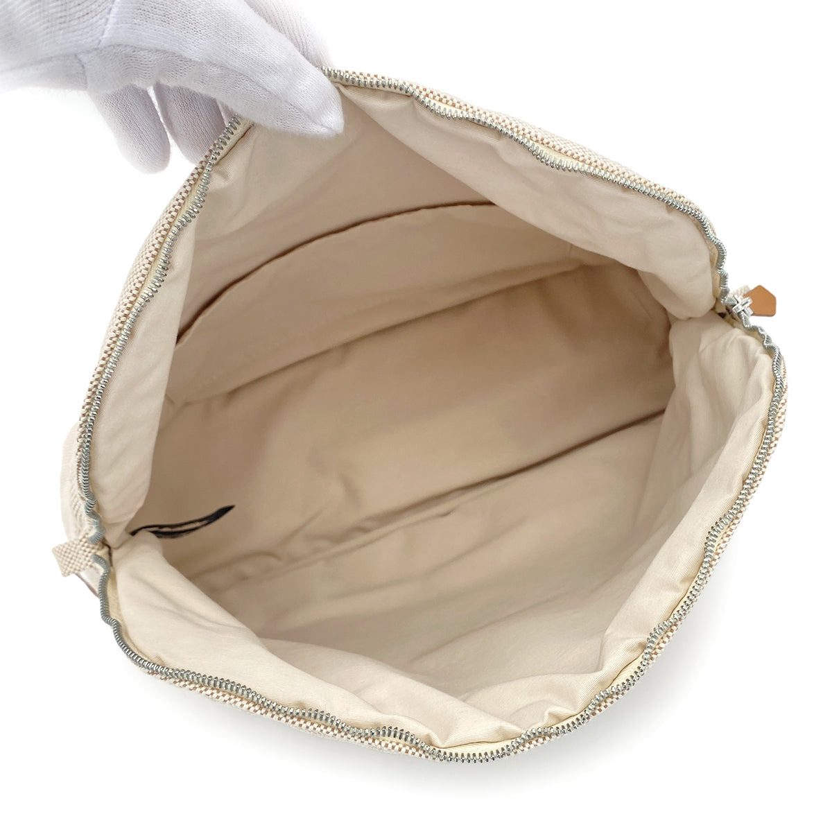 HERMES BOLIDE POUCH 30 BEIGE TOILE H 90279947