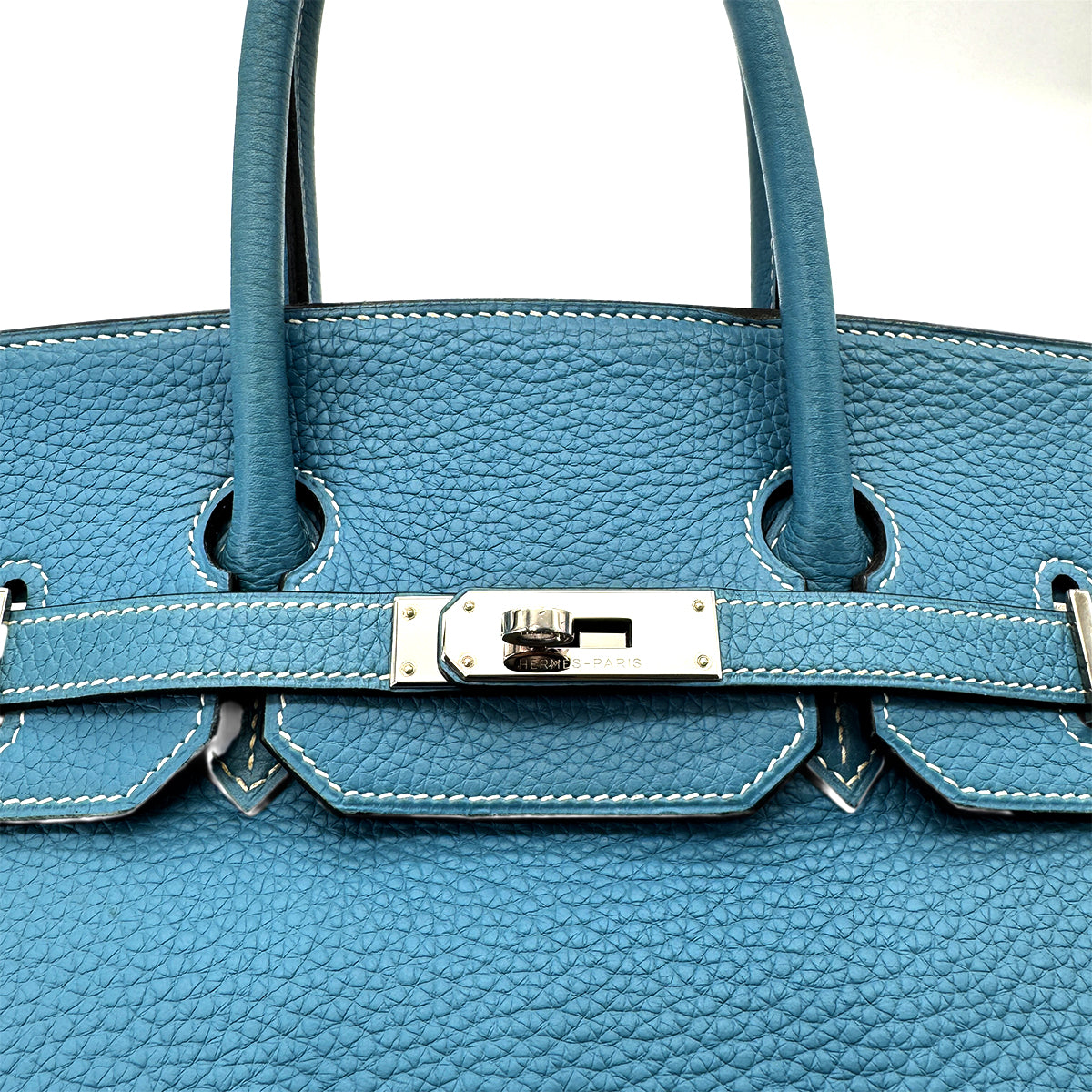 HERMES BIRKIN 35 BLUE JEAN TAURILLON CLEMENCE HAND BAG □I SHW 90279950