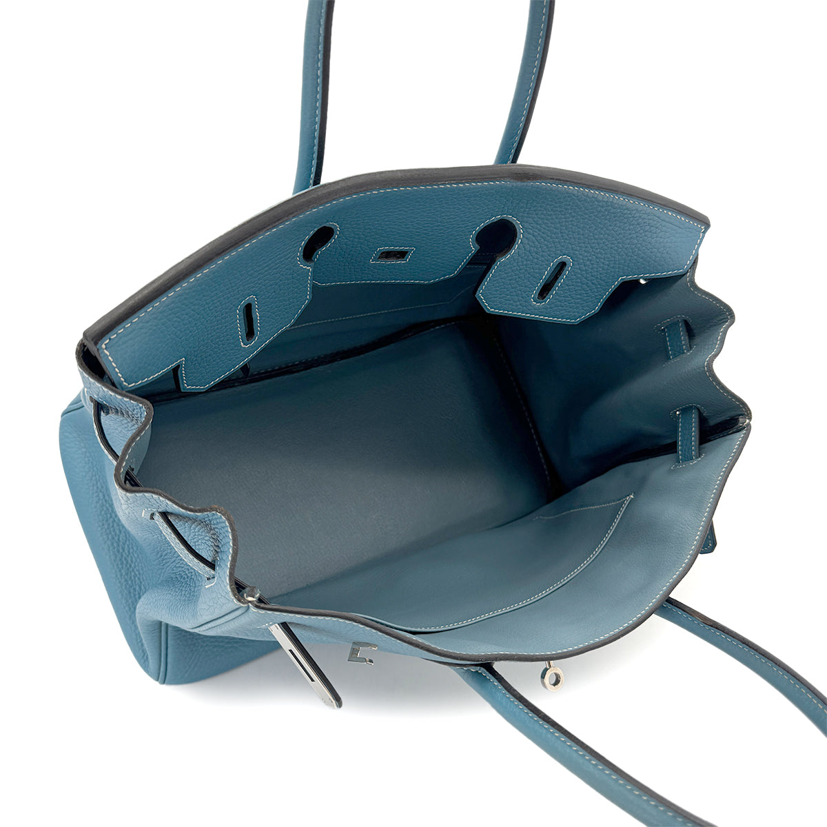 HERMES BIRKIN 35 BLUE JEAN TAURILLON CLEMENCE HAND BAG □I SHW 90279950