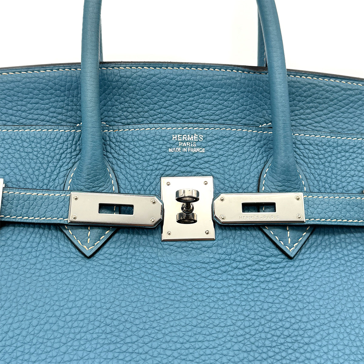 HERMES BIRKIN 35 BLUE JEAN TAURILLON CLEMENCE HAND BAG □I SHW 90279950