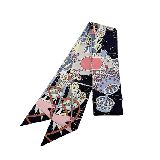 HERMES TWILLY ODYSSEY SCARF MULTICOLOR SILK 90279962