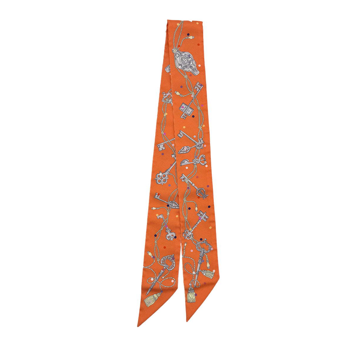 HERMES TWILLY LES CLES A POIS SCARF MULTICOLOR SILK 90279963