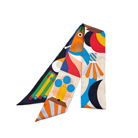 HERMES TWILLY PARADE EN FANFARE SCARF MULTICOLOR SILK 90279975