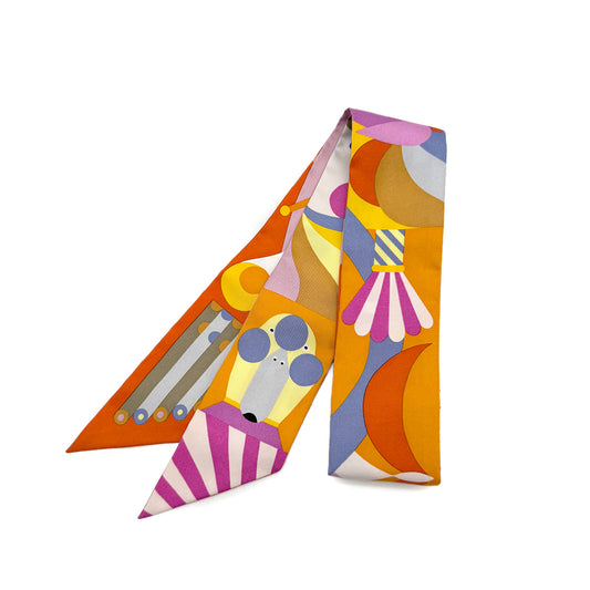 HERMES TWILLY PARADE EN FANFARE SCARF MULTICOLOR SILK 90279976