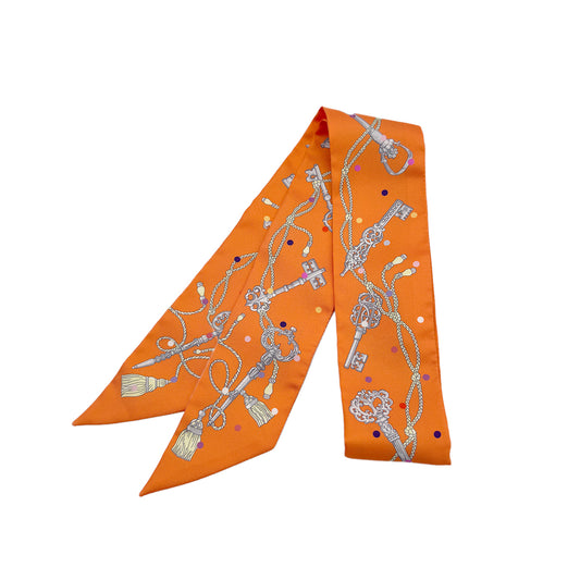 HERMES TWILLY LES CLES A POIS SCARF MULTICOLOR SILK 90279977