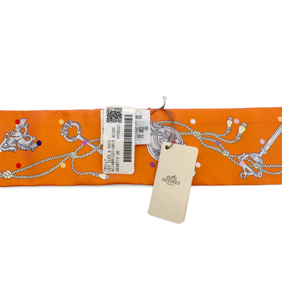 HERMES TWILLY LES CLES A POIS SCARF MULTICOLOR SILK 90279977