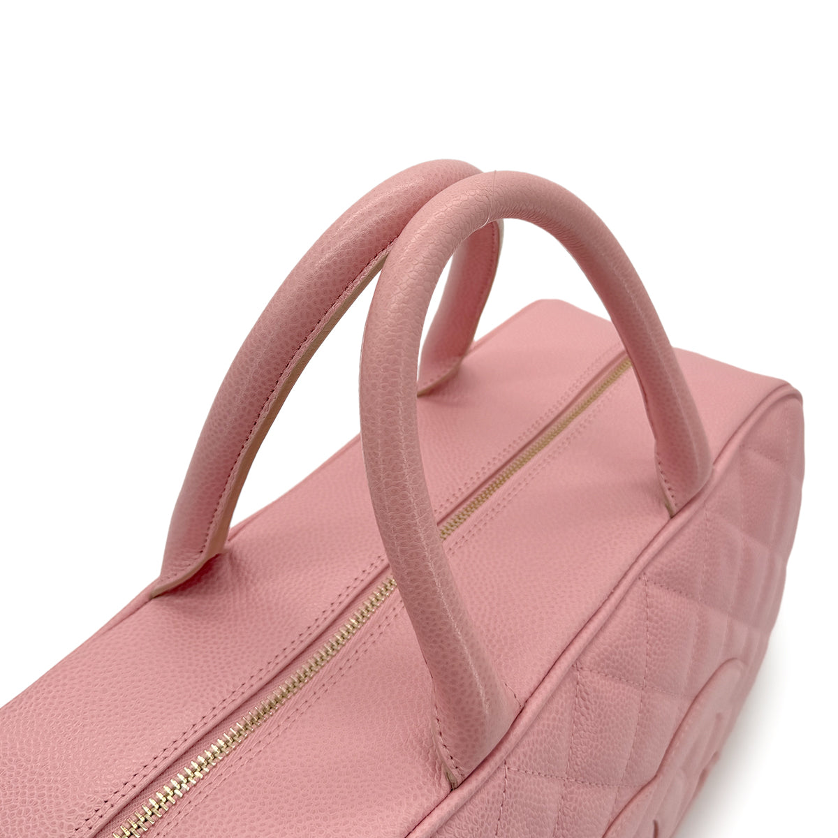 CHANEL VINTAGE MATELASSE COCOMARK BOSTON HAND BAG PINK CAVIAR SKIN 90280285
