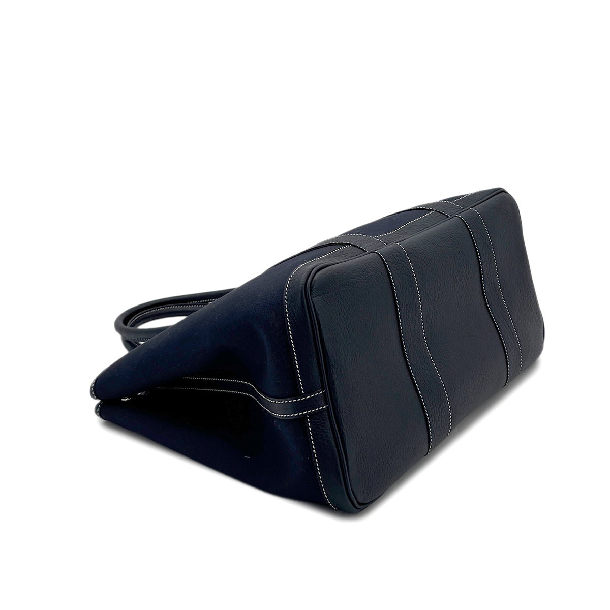 HERMES GARDEN PARTY PM BLUE INDIGO TOILE OFFICIER NEGONDA HAND BAG □I 90280287