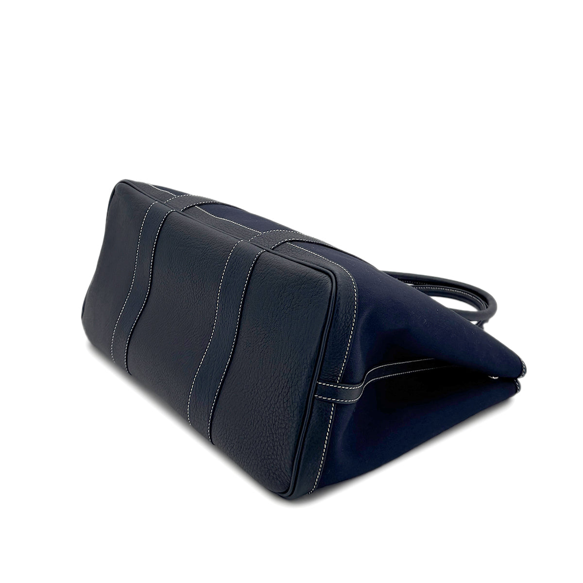 HERMES GARDEN PARTY PM BLUE INDIGO TOILE OFFICIER NEGONDA HAND BAG □I 90280287