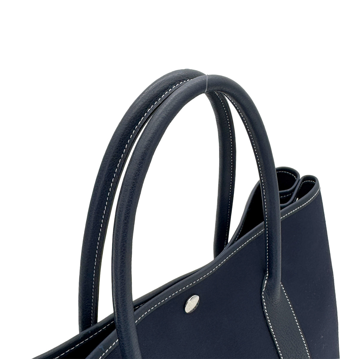 HERMES GARDEN PARTY PM BLUE INDIGO TOILE OFFICIER NEGONDA HAND BAG □I 90280287