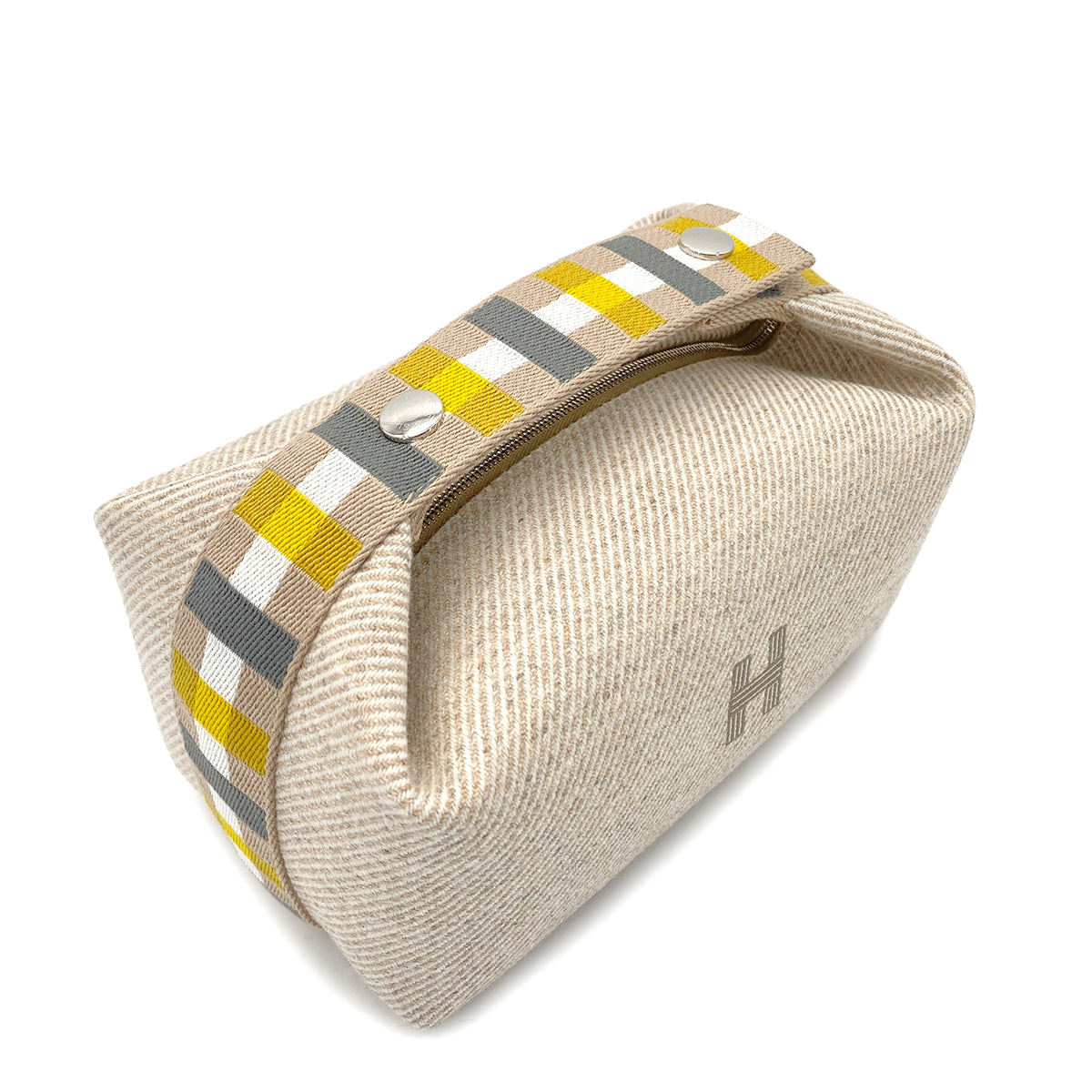 HERMES BRIDE A BRAC PM AU CARRE SEIGLE TOILE H POUCH HAND BAG 90280289