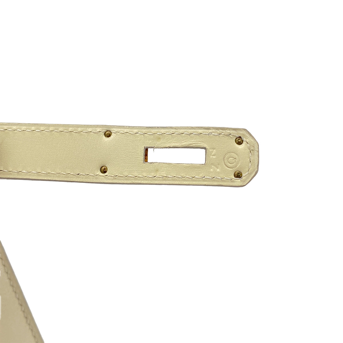 HERMES KELLY 28 SELLIER BEIGE BOXCALF HAND BAG 〇Q GHW 90280292