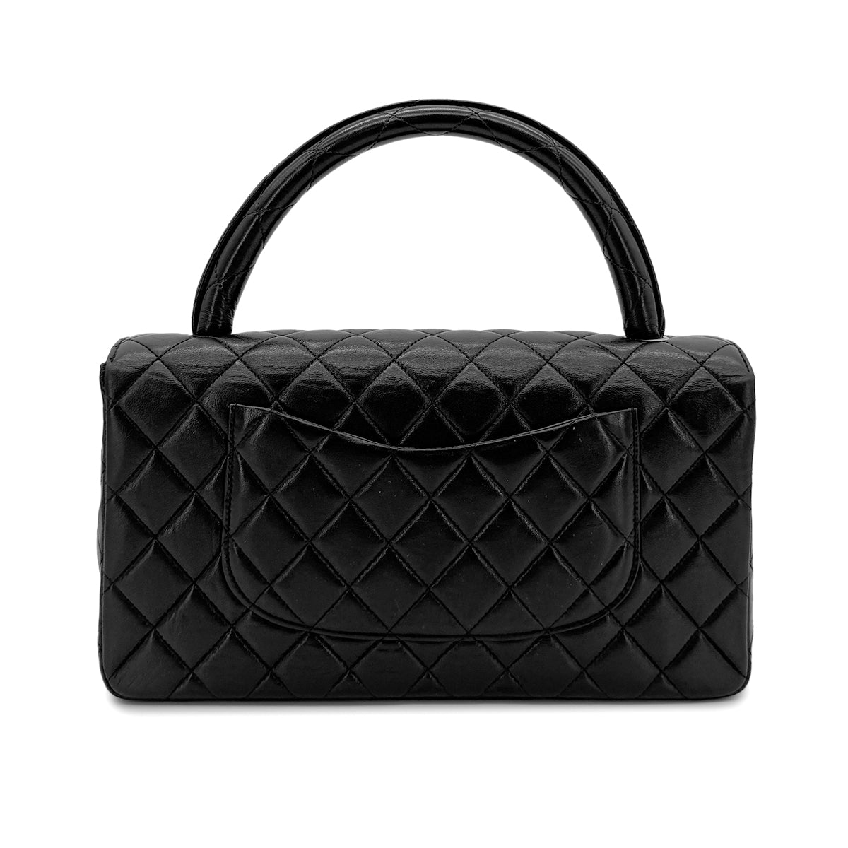 CHANEL VINTAGE PARENT-CHILD HAND BAG PARENTS ONLY BLACK LAMB SKIN 90280299