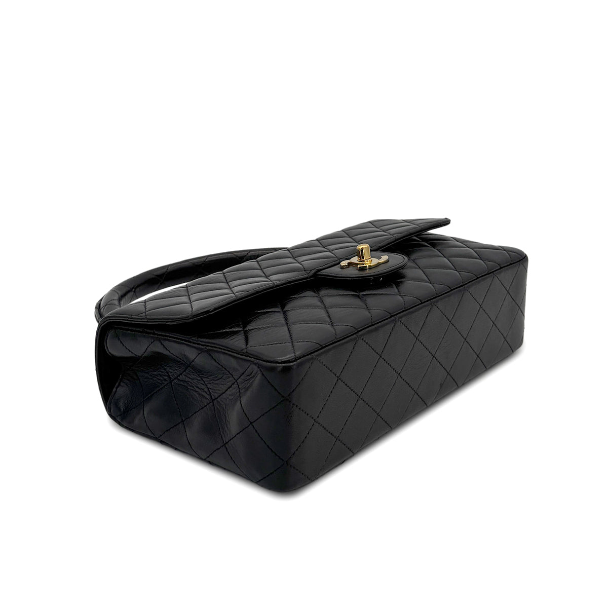 CHANEL VINTAGE PARENT-CHILD HAND BAG PARENTS ONLY BLACK LAMB SKIN 90280299