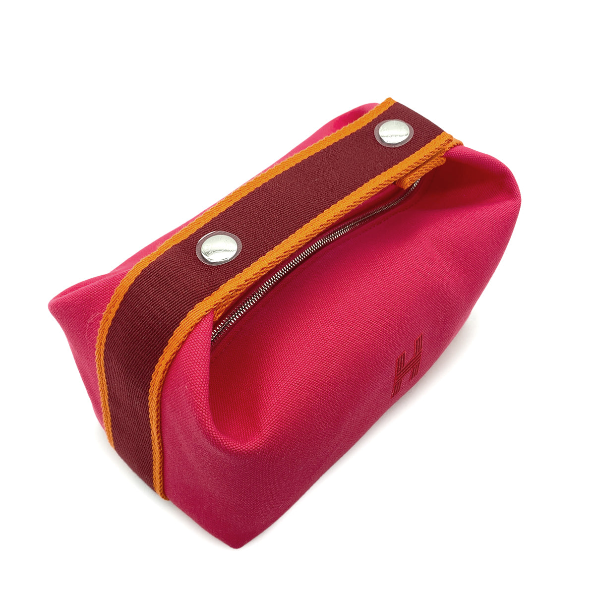 HERMES BRIDE A BRAC PM HIBISCUS TOILE H POUCH HAND BAG 90280303