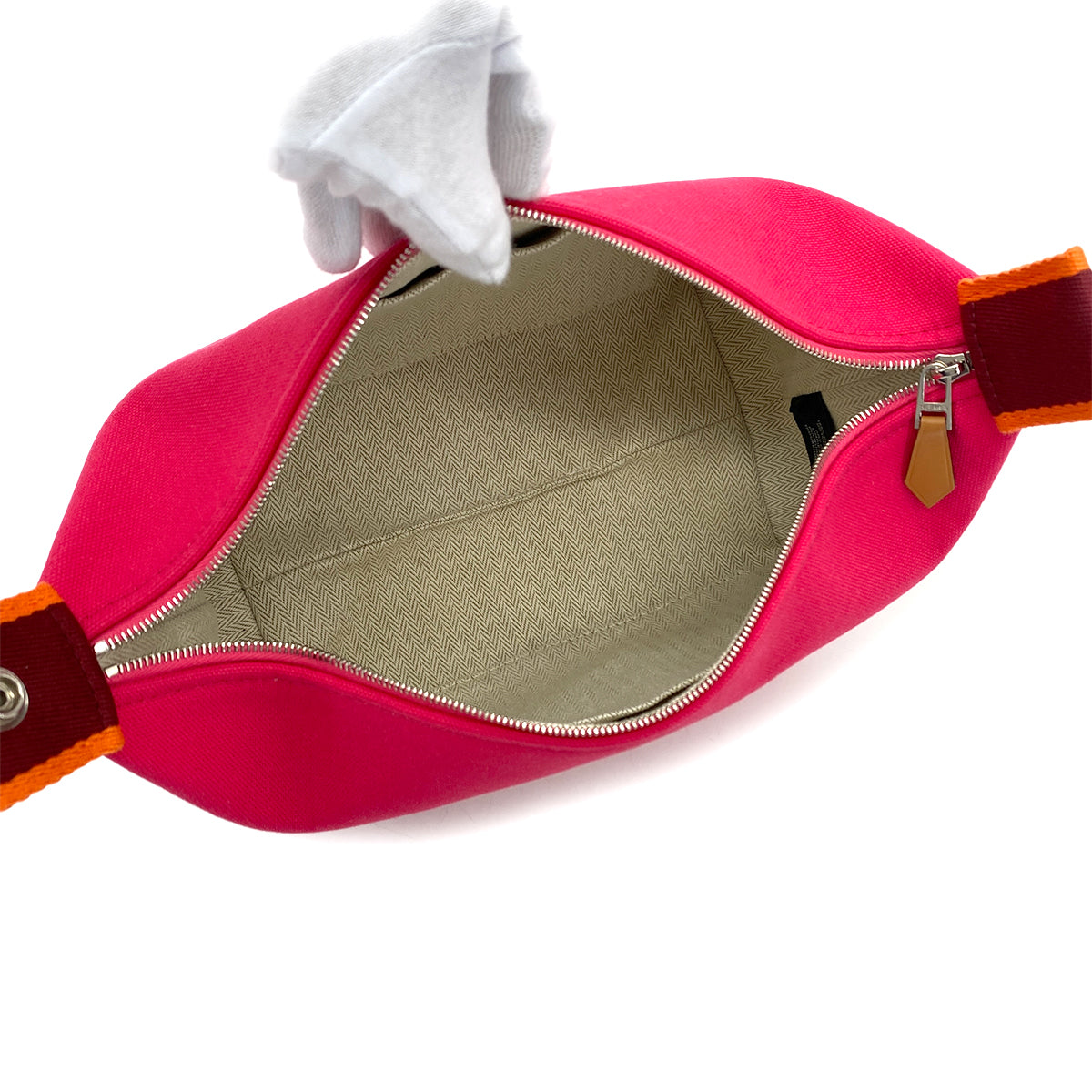 HERMES BRIDE A BRAC PM HIBISCUS TOILE H POUCH HAND BAG 90280303