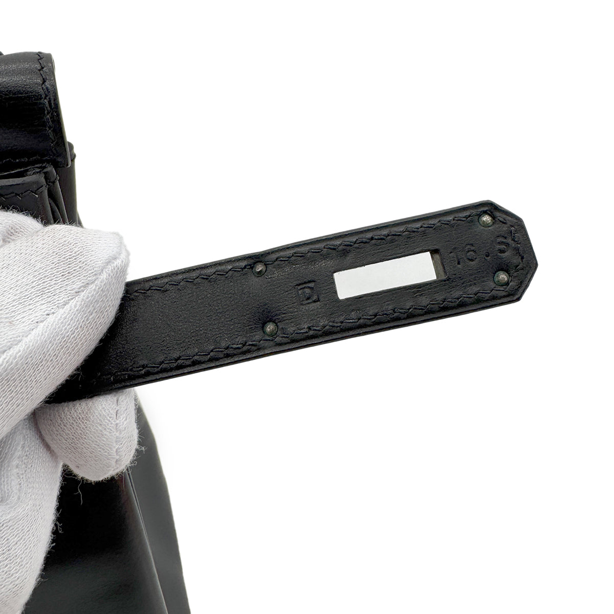 HERMES KELLY 28 RETOURNE BLACK BOXCALF HAND SHOULDER BAG □D SHW 90280304