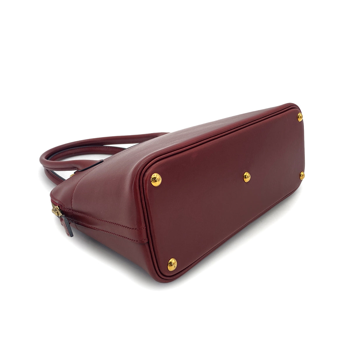 HERMES BOLIDE 27 ROUGE H BOX CALF HAND SHOULDER BAG □C 90280308