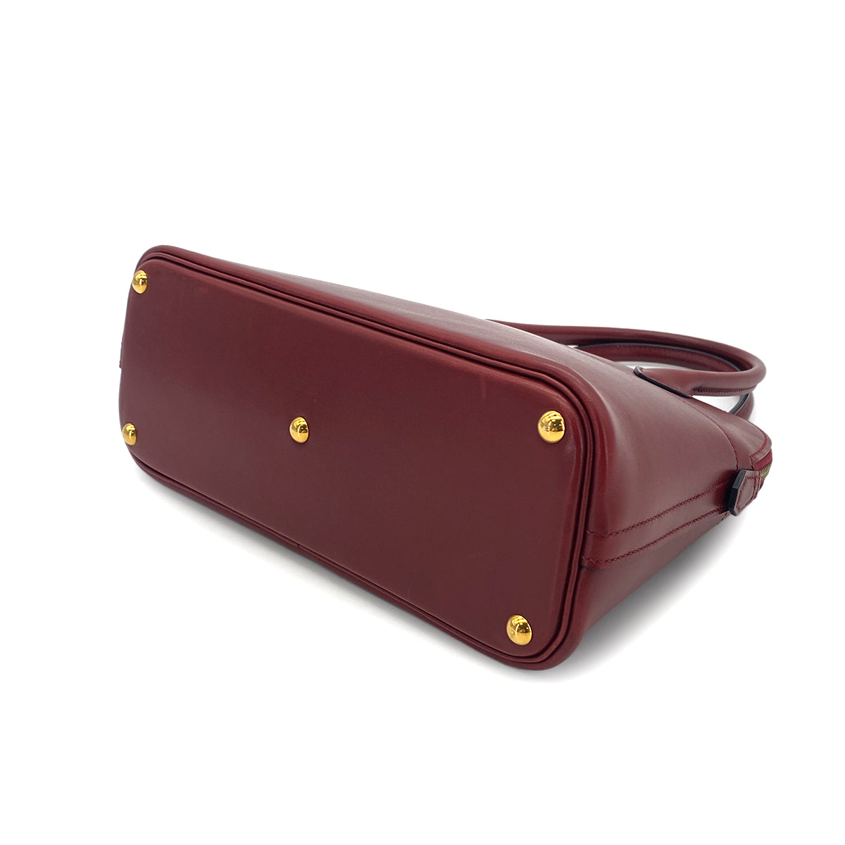 HERMES BOLIDE 27 ROUGE H BOX CALF HAND SHOULDER BAG □C 90280308