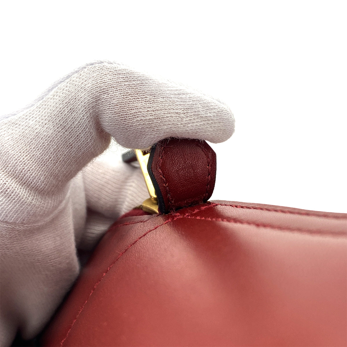 HERMES BOLIDE 27 ROUGE H BOX CALF HAND SHOULDER BAG □C 90280308