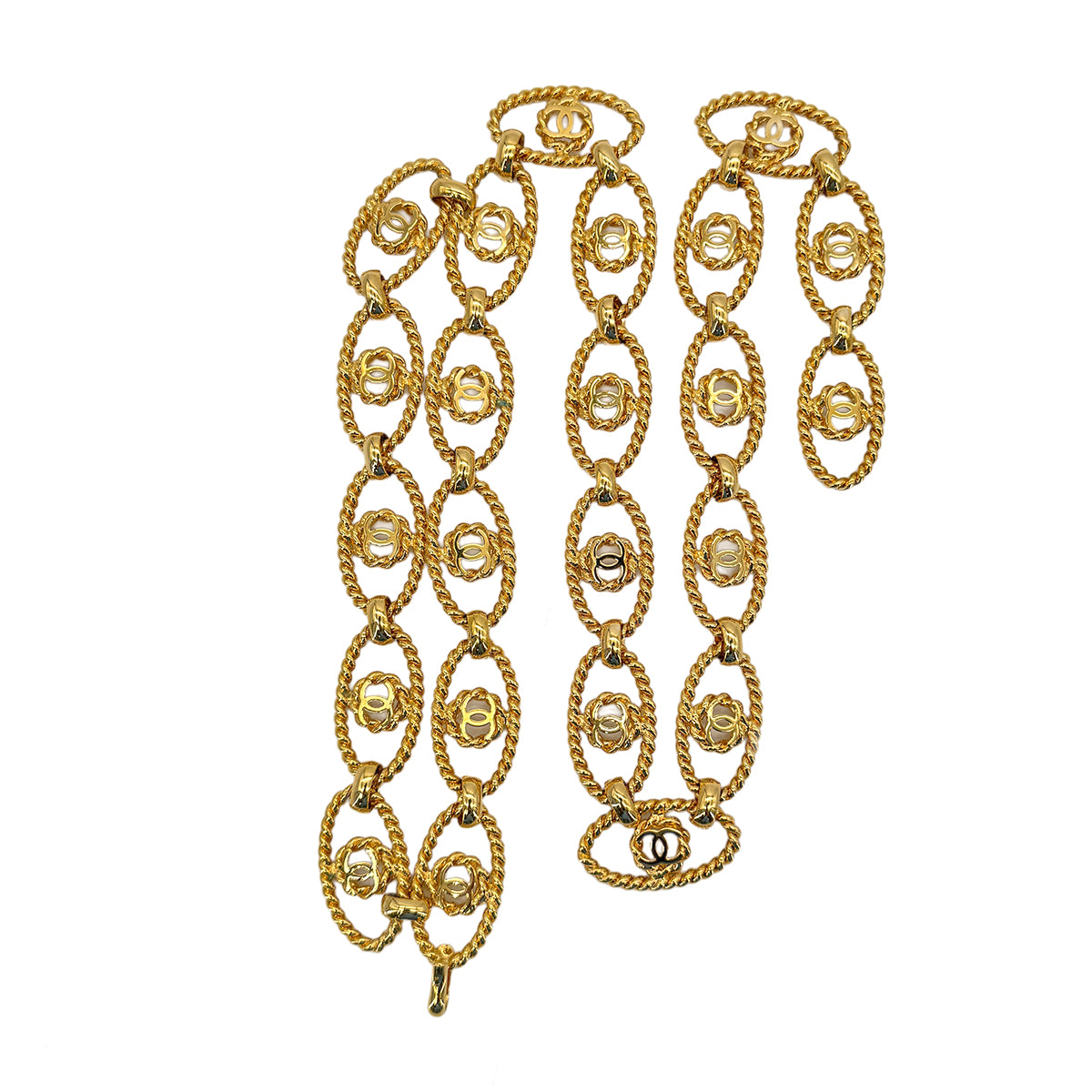 CHANEL VINTAGE CHAIN BELT COCOMARK TWIST GOLD ACCESSORY 29 90280314