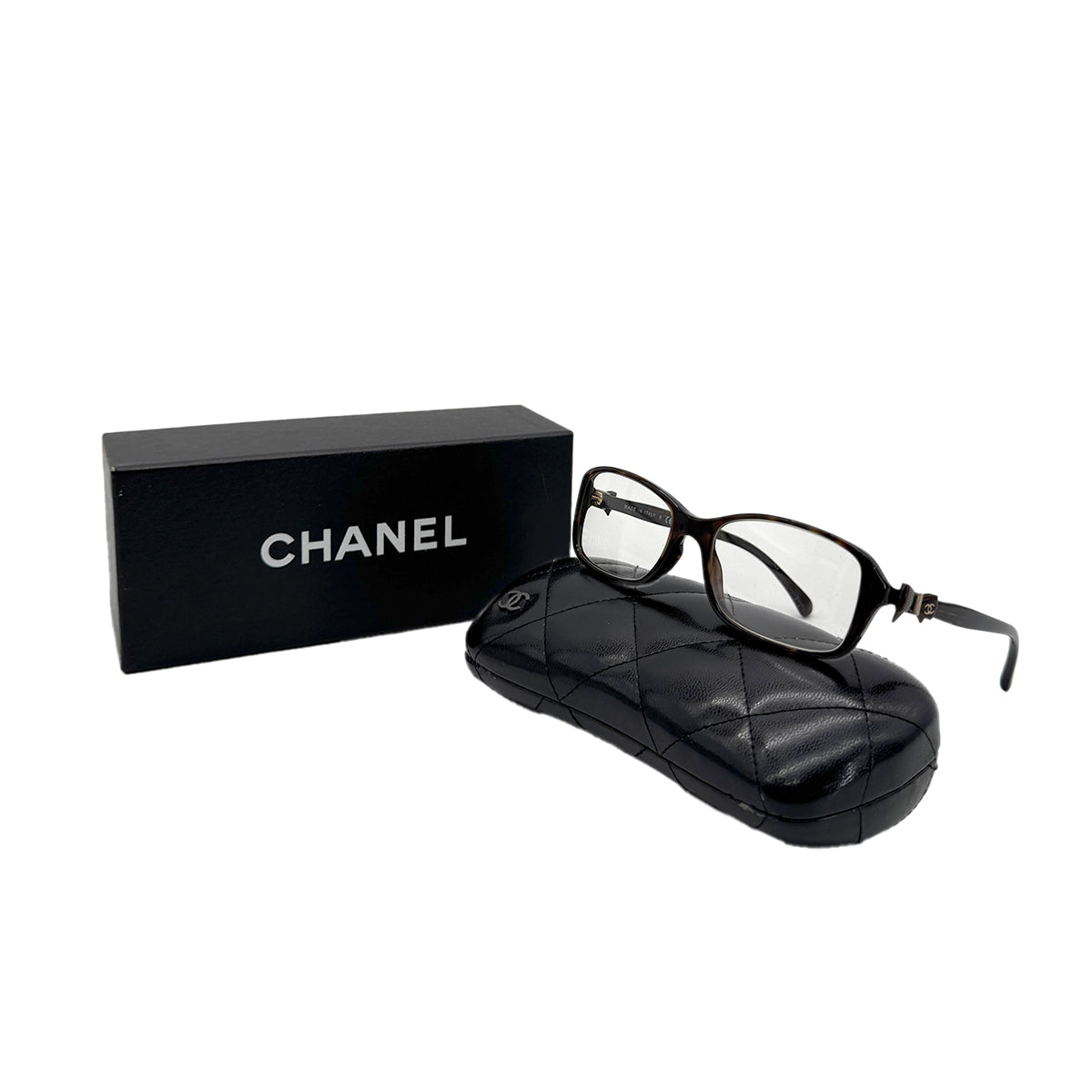 CHANEL VINTAGE SUNGLASSES COCOMARK RIBBON TORTOISESHELL BROWN EYEWEAR 90280323