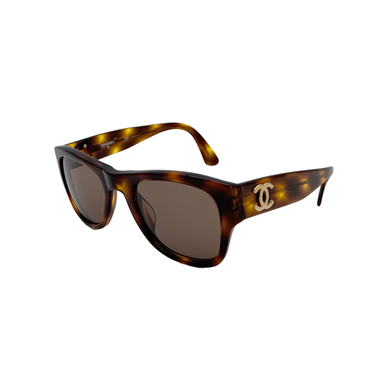 CHANEL VINTAGE SUNGLASSES COCOMARK TORTOISESHELL BROWN EYEWEAR 90280471