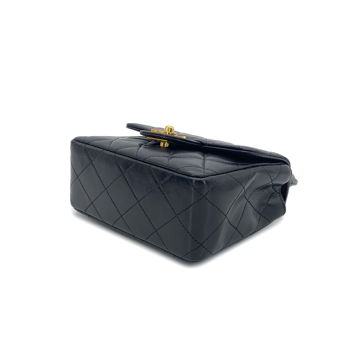 CHANEL VINTAGE PARENT-CHILD BAG BLACK LAMB SKIN 90280493