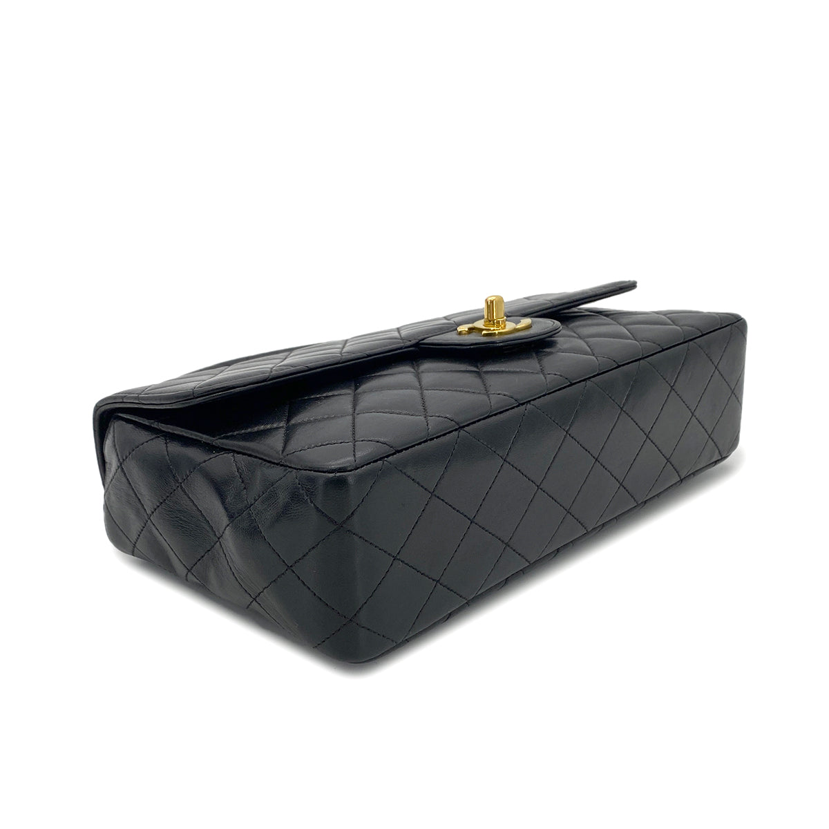 CHANEL VINTAGE PARENT-CHILD BAG BLACK LAMB SKIN 90280493