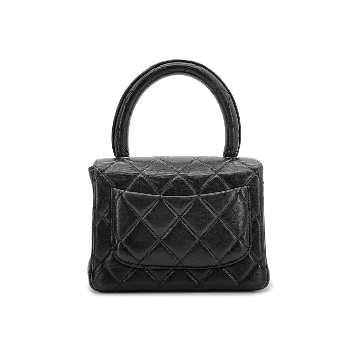 CHANEL VINTAGE PARENT-CHILD BAG BLACK LAMB SKIN 90280493