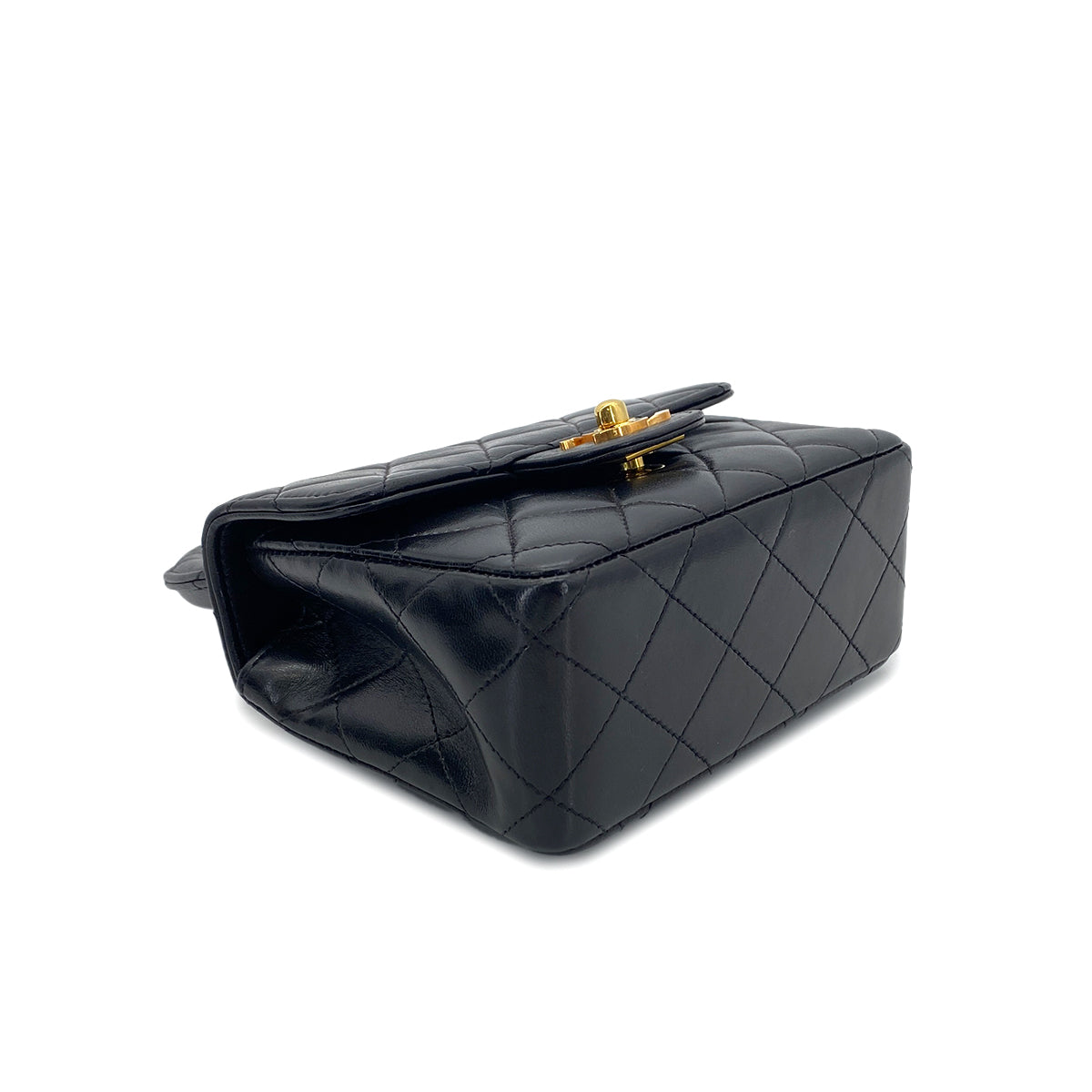 CHANEL VINTAGE PARENT-CHILD BAG BLACK LAMB SKIN 90280493