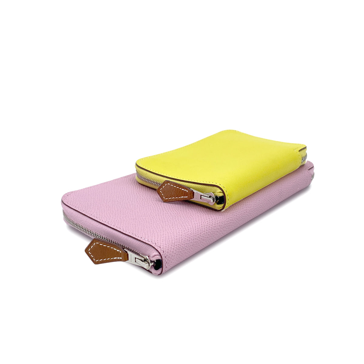 HERMES NOUVEAU TO GO MAUVE SYLVESTRE LIME CUIVRE VEAU EPSOM VEAU SWIFT LONG WALLET B SHW 90280497