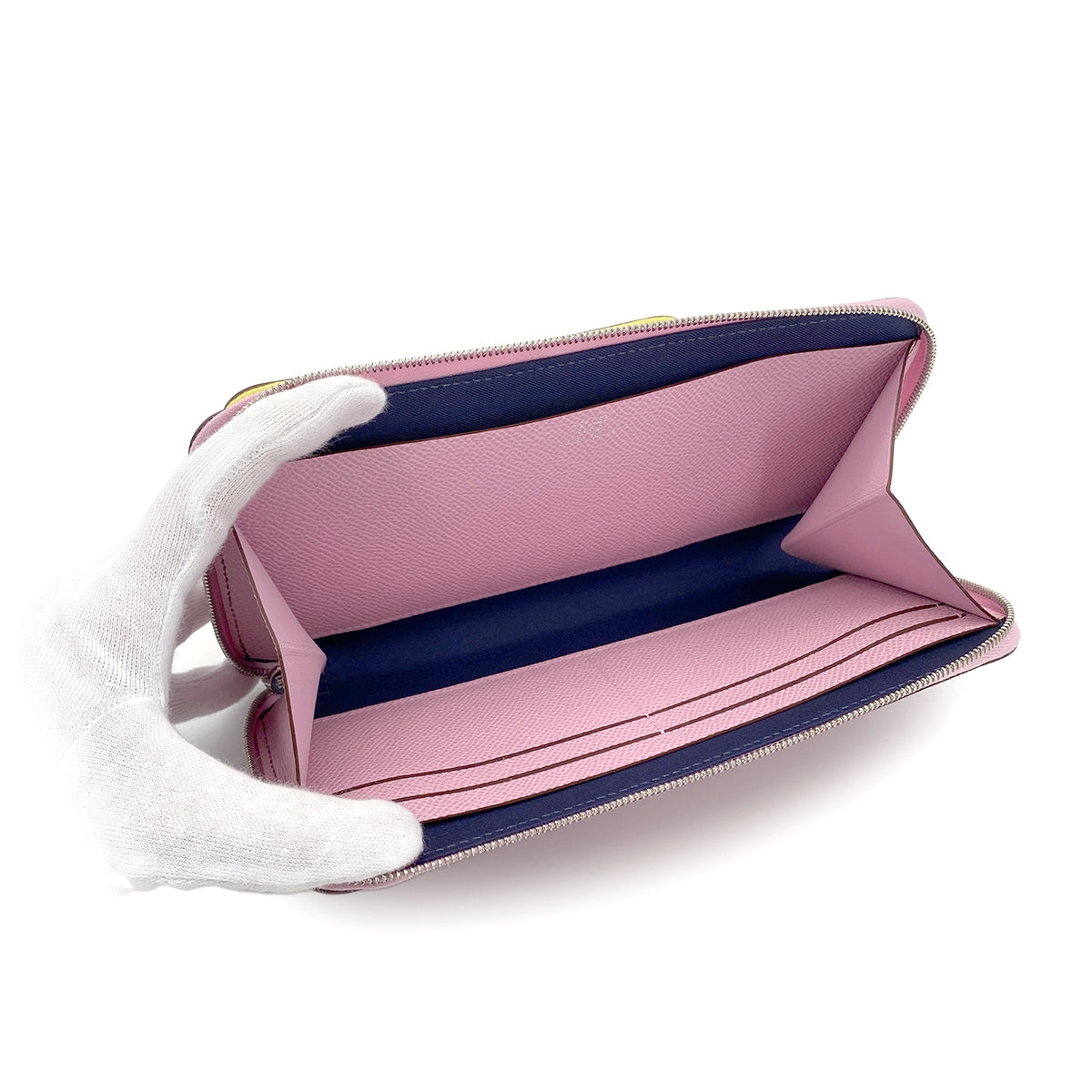 HERMES NOUVEAU TO GO MAUVE SYLVESTRE LIME CUIVRE VEAU EPSOM VEAU SWIFT LONG WALLET B SHW 90280497