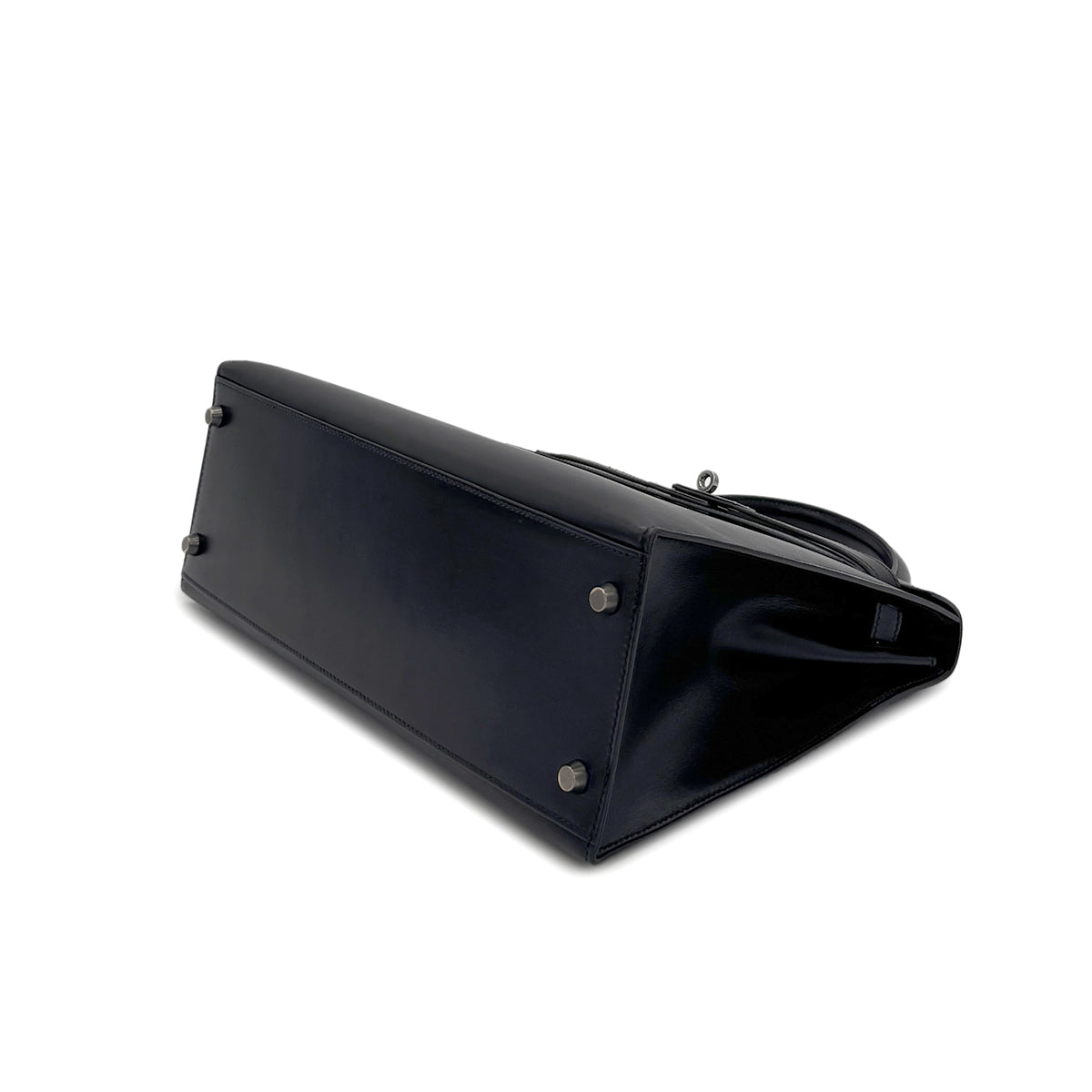 HERMES KELLY 32 SELLIER BLACK BOXCALF HAND SHOULDER BAG □G SHW 90280499