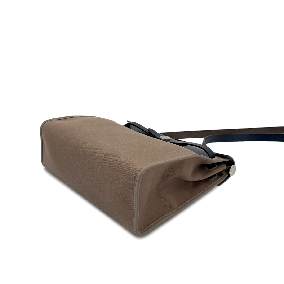 HERMES HER BAG ZIP PM 31 BLUE INDIGO ETOUPE VACHE HUNTER TOILE OFFICIER TOTE SHOULDER BAG C 90280509