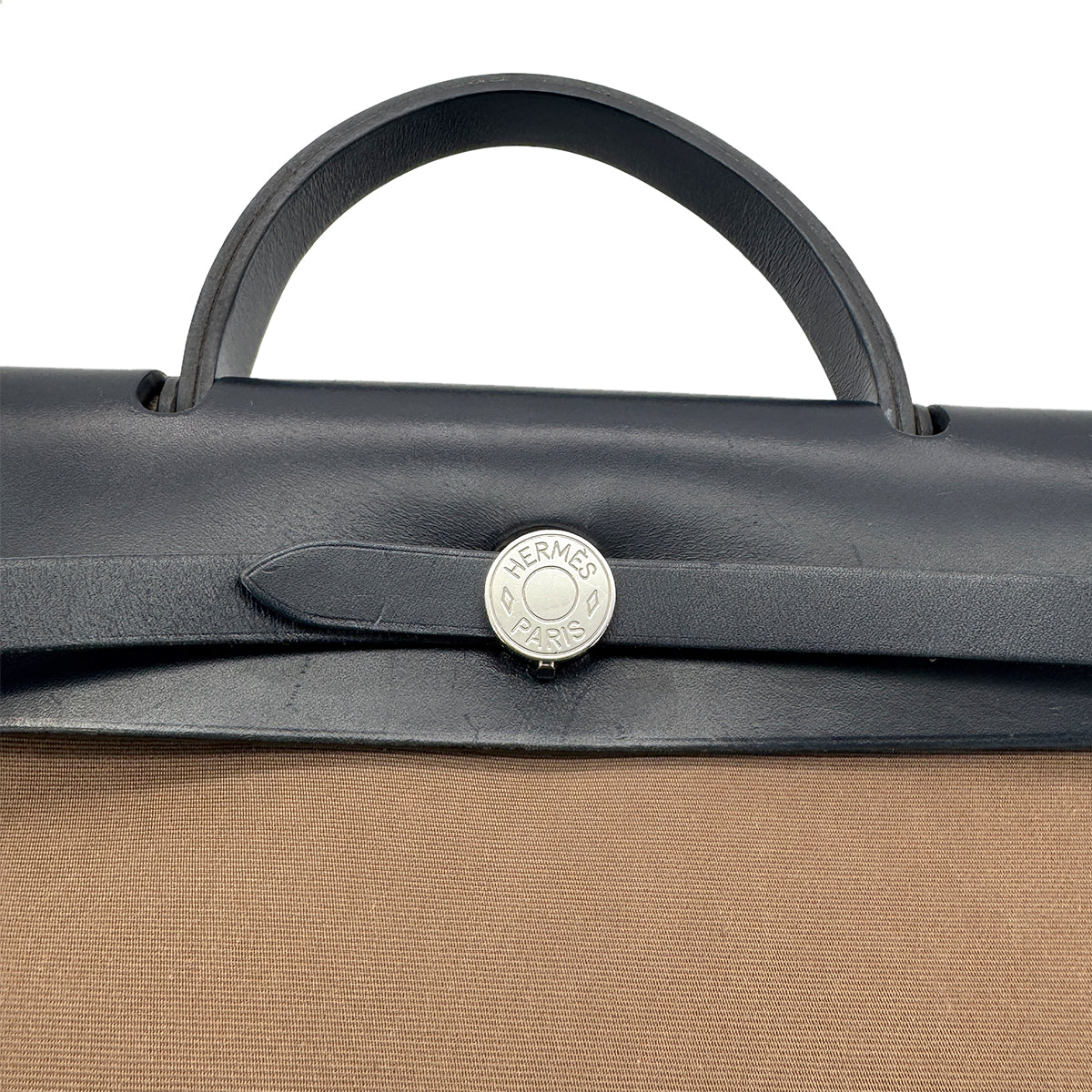 HERMES HER BAG ZIP PM 31 BLUE INDIGO ETOUPE VACHE HUNTER TOILE OFFICIER TOTE SHOULDER BAG C 90280509