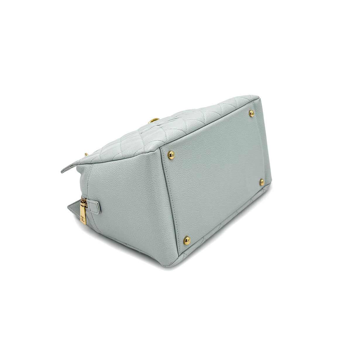 CHANEL VINTAGE PTT CHAIN TOTE BAG LIGHT BLUE CAVIAR SKI 90280511