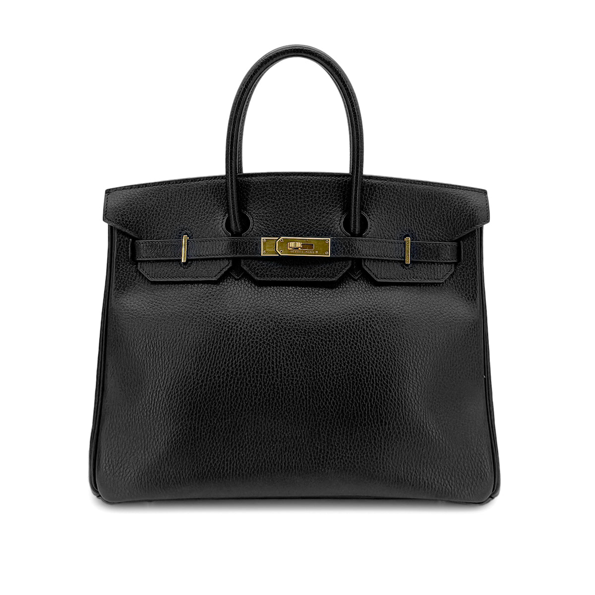 HERMES BIRKIN 35 BLACK ARDENNES HAND BAG □A GHW 90280512