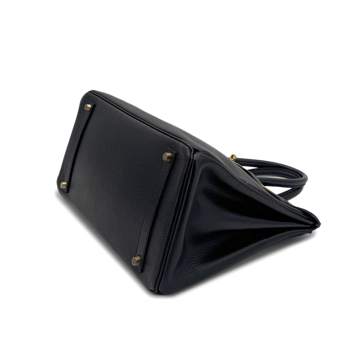 HERMES BIRKIN 35 BLACK ARDENNES HAND BAG □A GHW 90280512