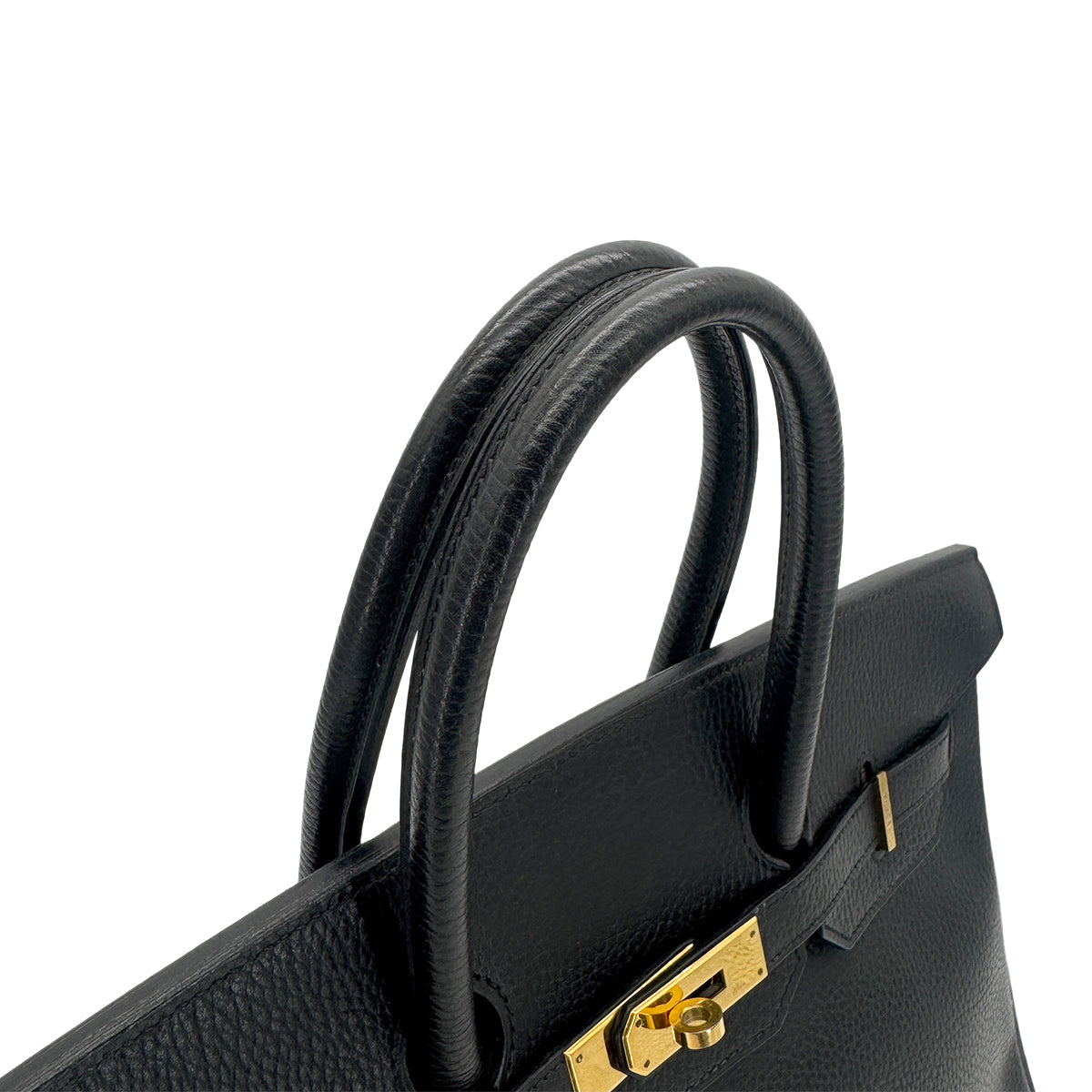 HERMES BIRKIN 35 BLACK ARDENNES HAND BAG □A GHW 90280512