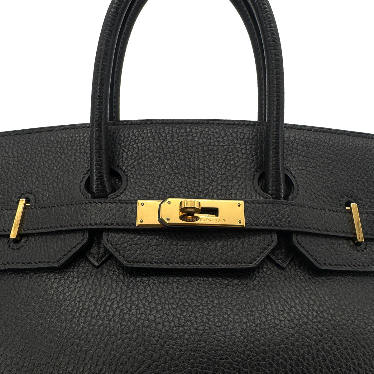 HERMES BIRKIN 35 BLACK ARDENNES HAND BAG □A GHW 90280512