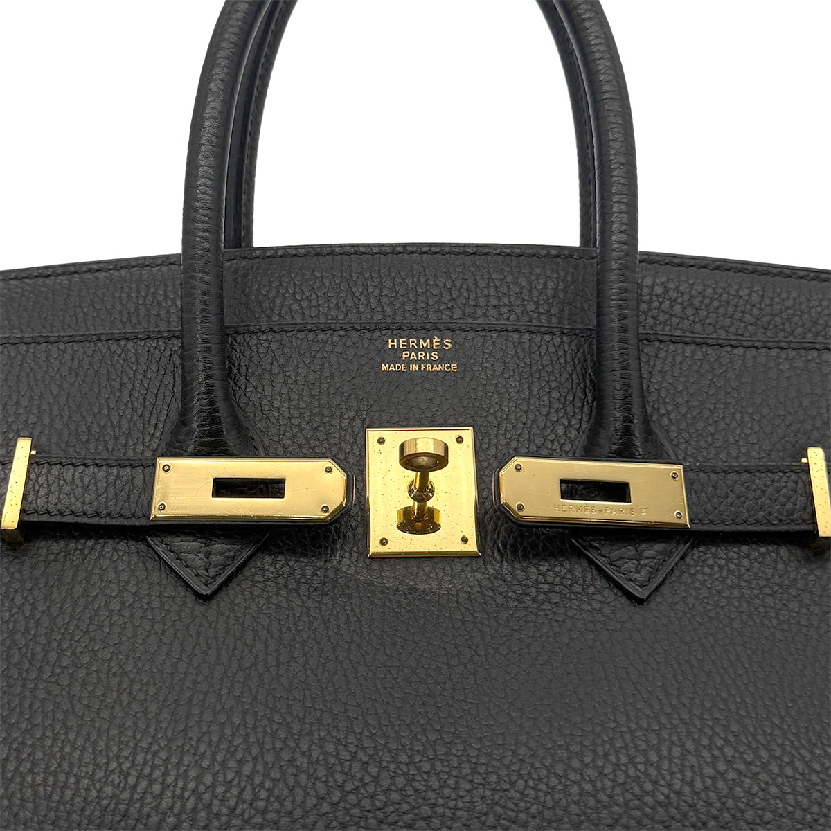 HERMES BIRKIN 35 BLACK ARDENNES HAND BAG □A GHW 90280512