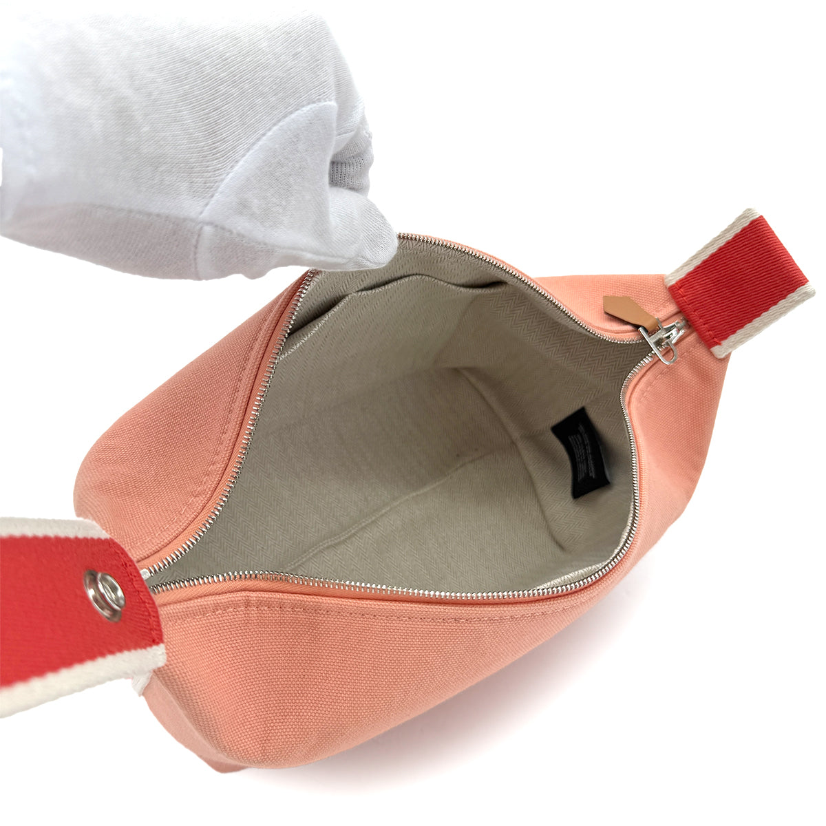 HERMES BRIDE A BRAC PM GOYAVE TOILE H POUCH HAND BAG 90280515