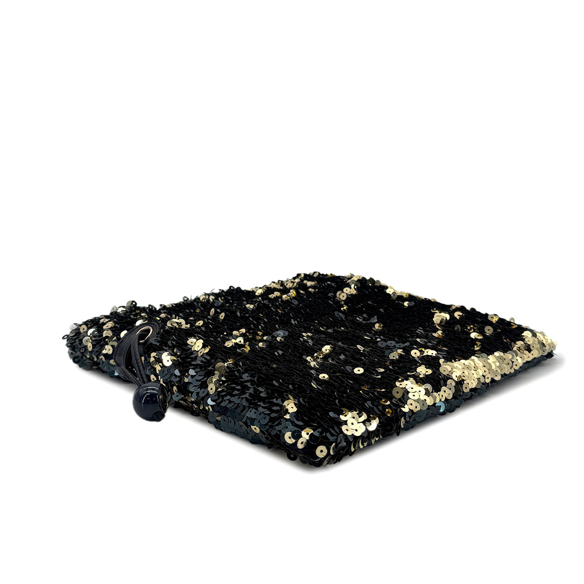 CHANEL VINTAGE COCOMARK CHAIN TOTE BAG BLACK GOLD SEQUINS 90280533