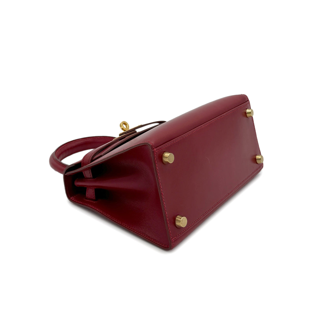 HERMES MINI KELLY 20 ROUGE VIF BOXCALF HAND SHOULDER BAG □A GHW 90280596