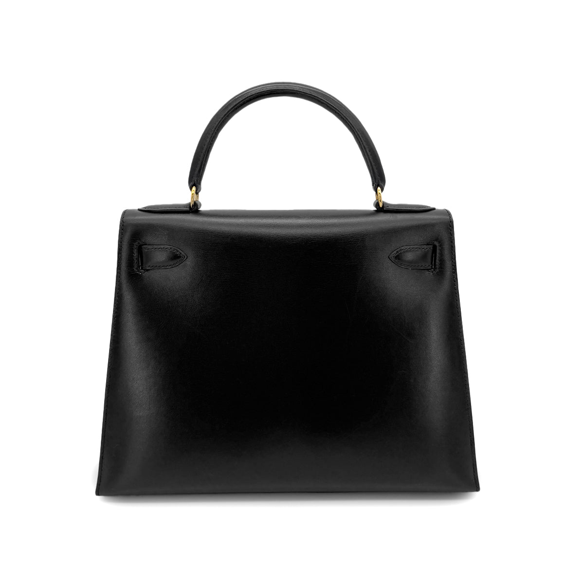 HERMES KELLY 28 SELLIER BLACK BOXCALF HAND SHOULDER BAG 〇Y GHW 90280600