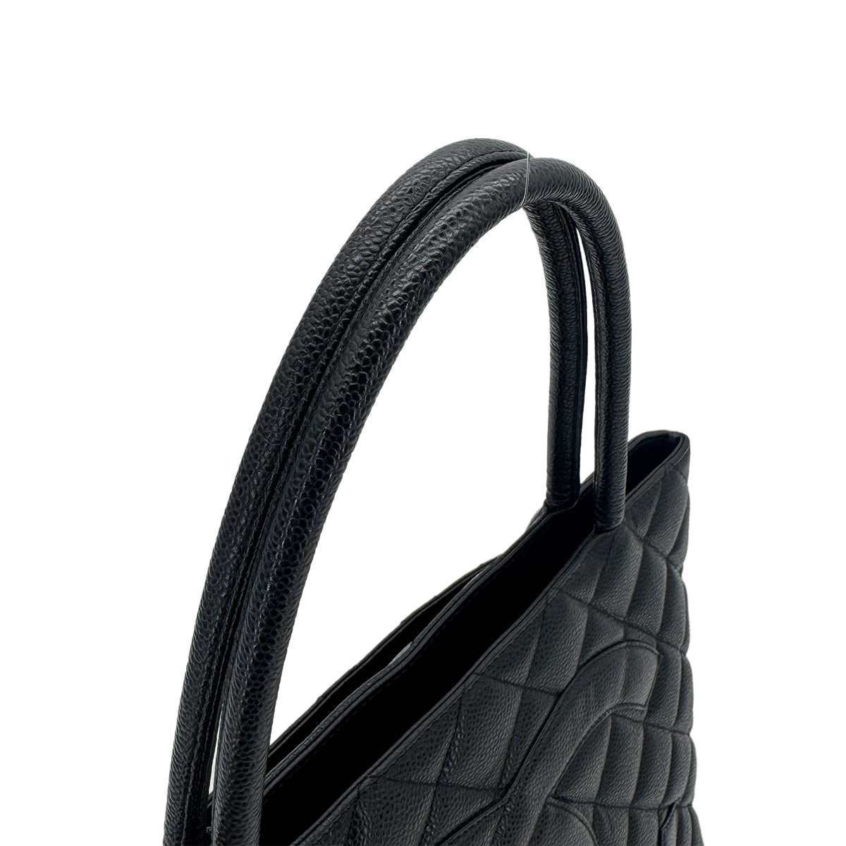 CHANEL VINTAGE MEDALLION TOTE BAG BLACK CAVIAR SKIN 90280604