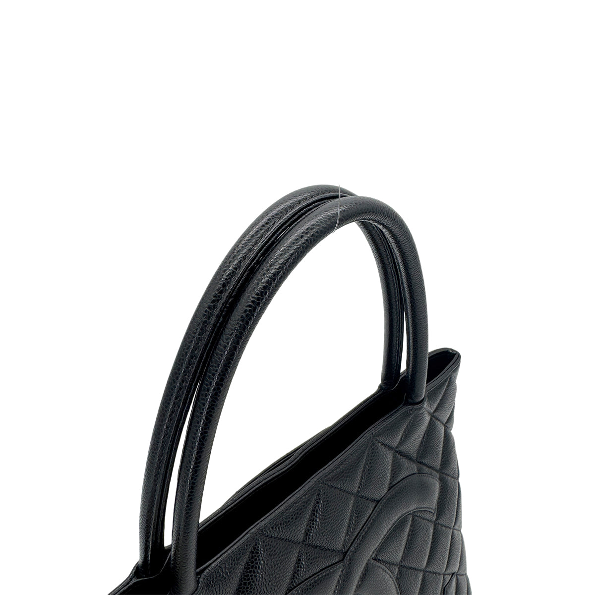 CHANEL VINTAGE MEDALLION TOTE BAG BLACK CAVIAR SKIN 90280641