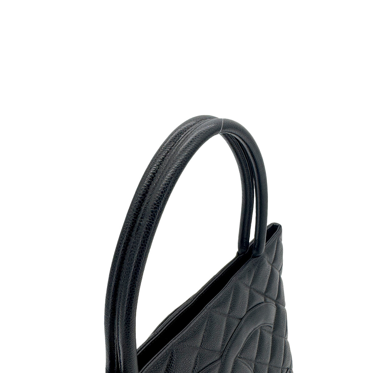 CHANEL VINTAGE MEDALLION TOTE BAG BLACK CAVIAR SKIN 90280643