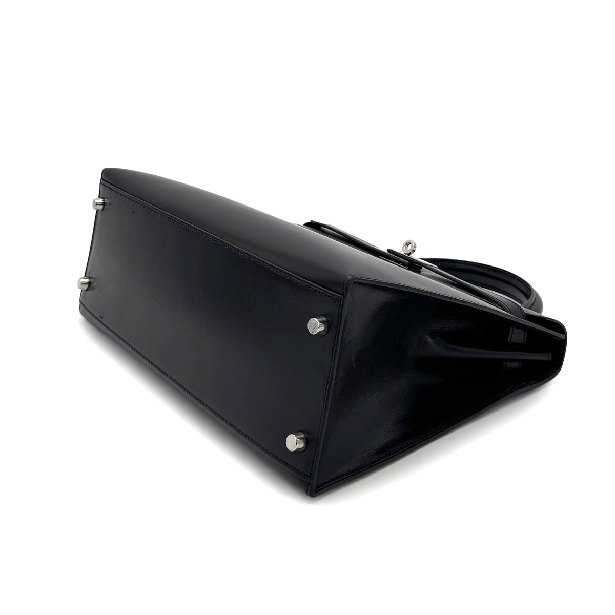 HERMES KELLY 32 SELLIER BLACK BOXCALF HAND SHOULDER BAG □J SHW 90280679